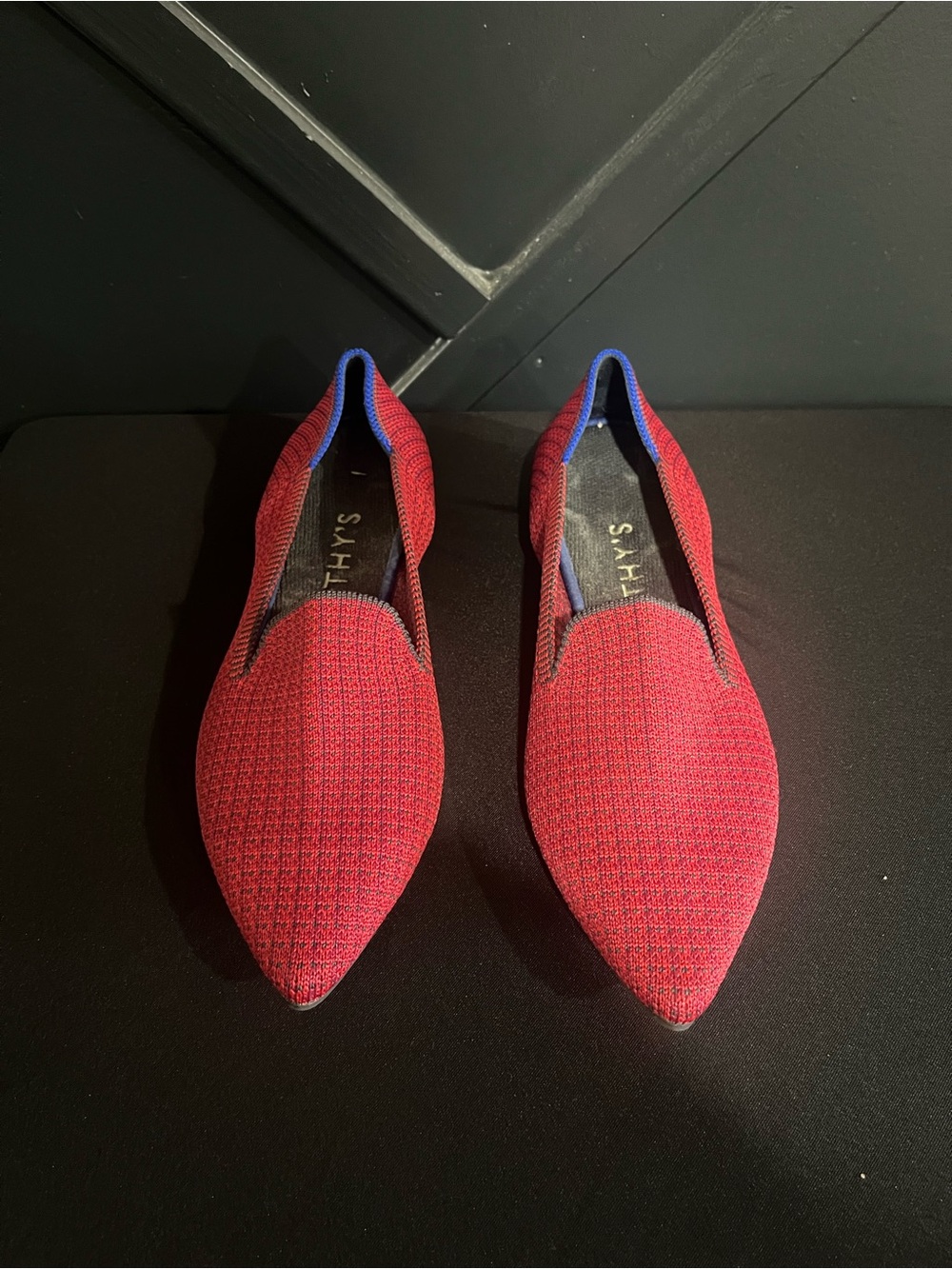 Rothy’s Limited Edition The Point "Scarlet Tweed" Red Flats - Rare! Sz 8